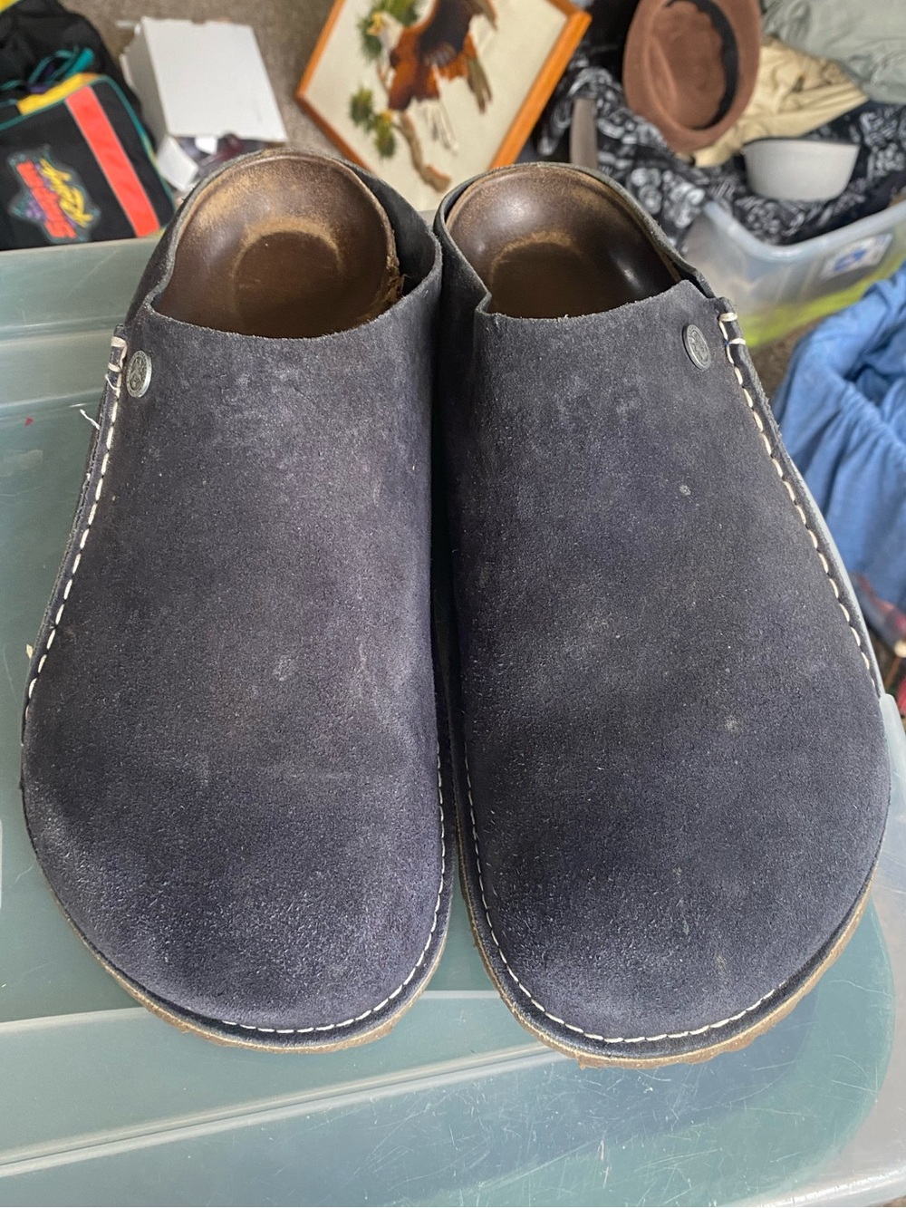 Birkenstock Zermatt Premium Midnight Blue Suede Rubber Mens 46 Size 13